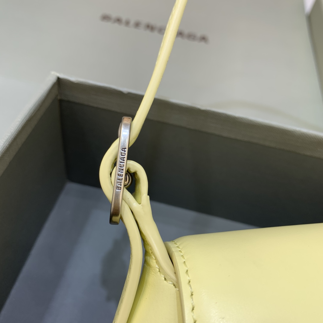 Balenciaga XX Small Calfskin Flap Bag Light Yellow